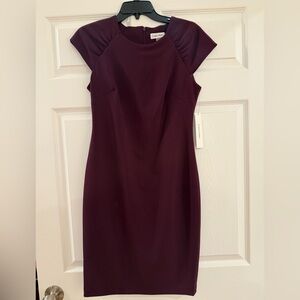 Calvin Klein Deep Purple/plum Midi Dress